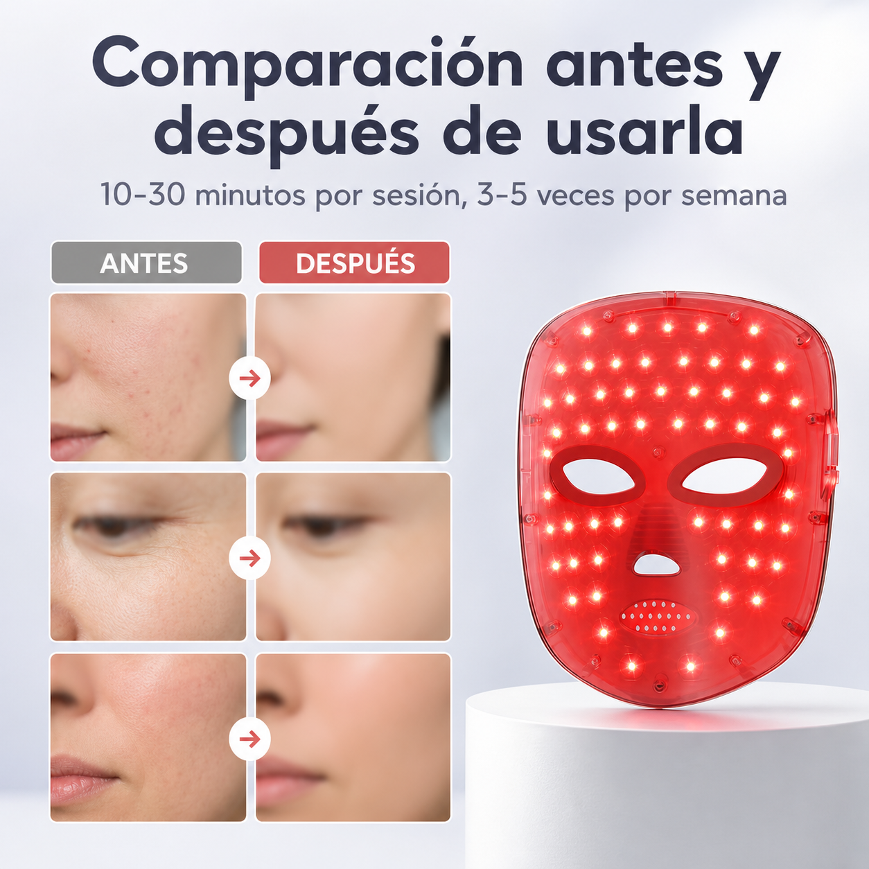 Máscara LED Facial - Tecnología Avanzada