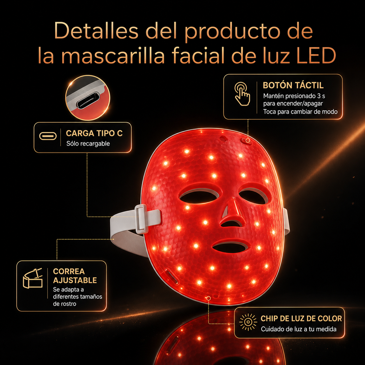 Máscara LED Facial - Tecnología Avanzada
